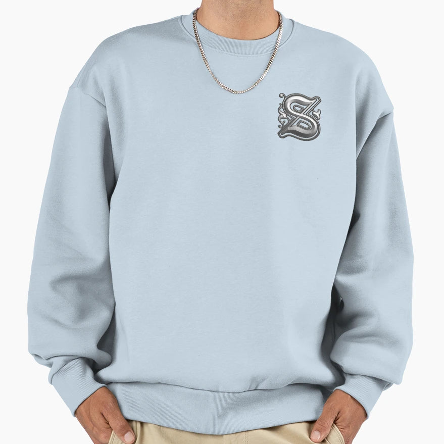 Initial S Old Fashioned Text Sweatshirt - Casual Everyday Wear for Adults - T-Shirt, Sweatshirt, Hoodie