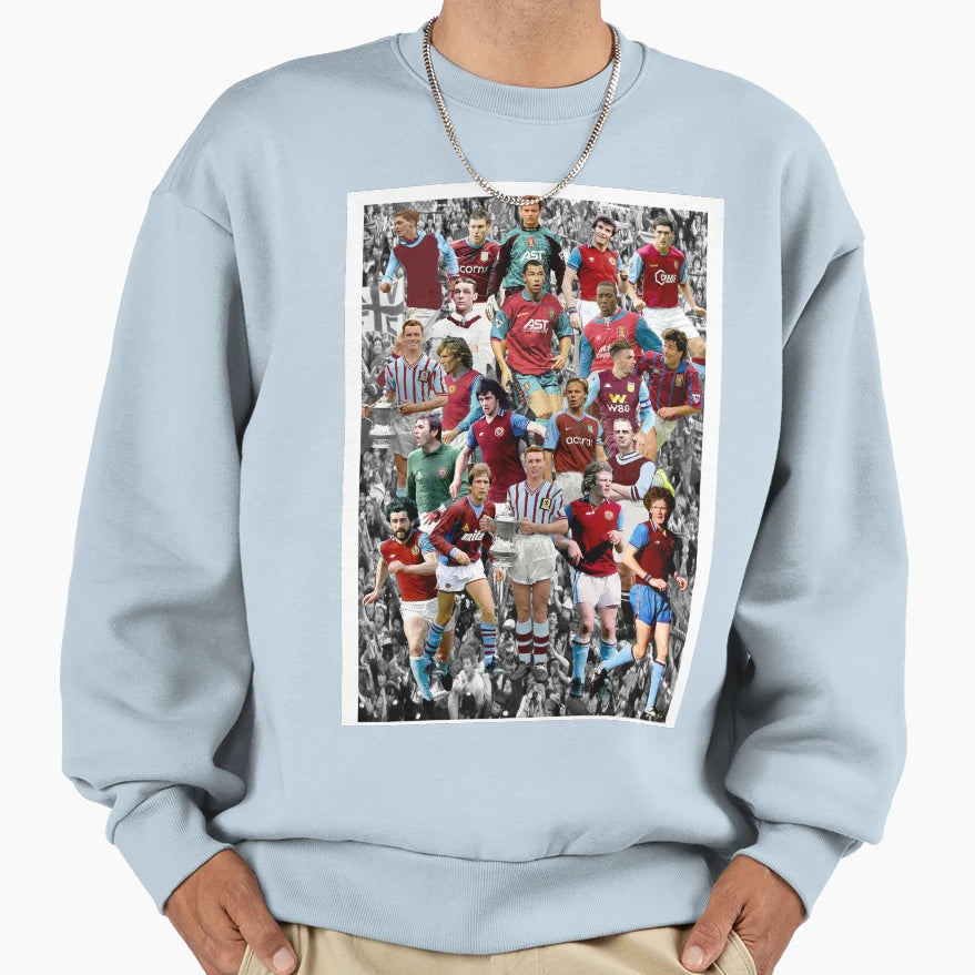 Aston Villa Heroes Legends Sweatshirt - Custom Art Print for Adults - T-Shirt, Sweatshirt, Hoodie