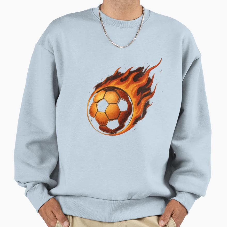 Flaming Football Energy Sweatshirt - Casual Everyday Wear Men Women - T-Shirt, Sweatshirt, Hoodie