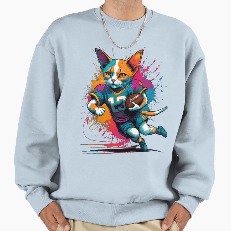 Shorthair Calico Cat Playing Sweatshirt - Unique Graphic Men Women - T-Shirt, Sweatshirt, Hoodie