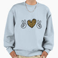 Peace Love Leopard Heart Art Sweatshirt - Novelty Apparel Men Women - T-Shirt, Sweatshirt, Hoodie