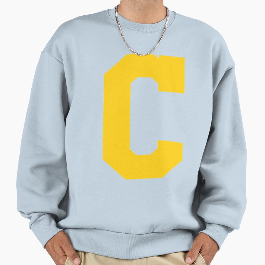 Alphabet Yellow C Sports Letter C Sweatshirt - Fun Novelty Design Men Women - T-Shirt, Sweatshirt, Hoodie