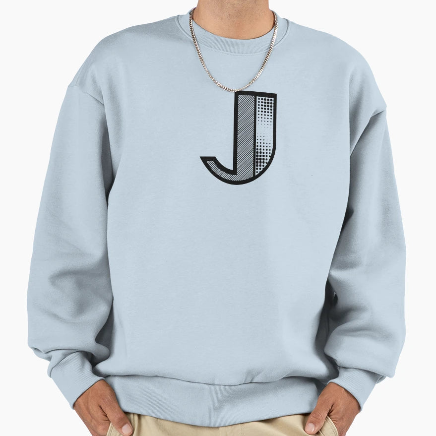 Modern Monogram Initial Letter J Sweatshirt - Minimalist Print Men Women - T-Shirt, Sweatshirt, Hoodie