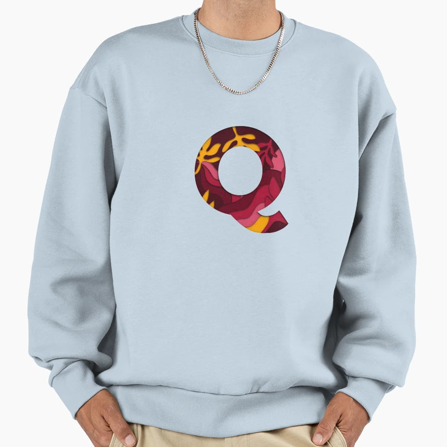Q Letter Monogram Sweatshirt - Minimalist Print Unisex - T-Shirt, Sweatshirt, Hoodie
