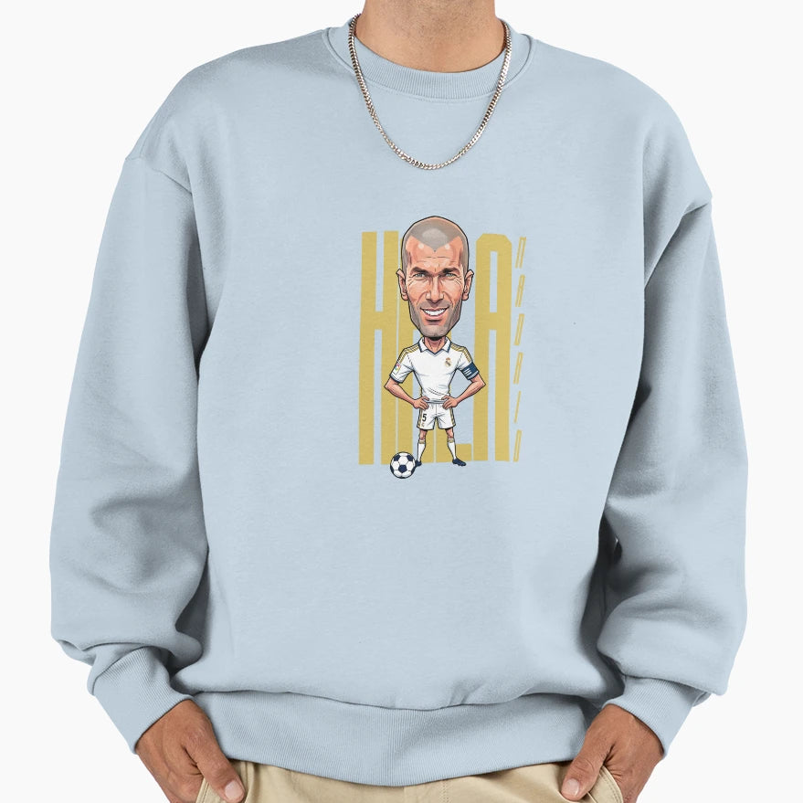 Caricature Zin Dine Zidane Hala Sweatshirt - Aesthetic Graphic Men Women - T-Shirt, Sweatshirt, Hoodie
