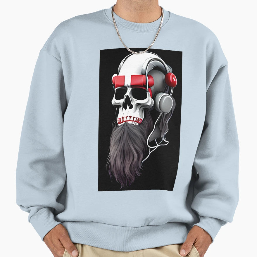 Skull Headphones Sweatshirt - Novelty Apparel Men Women - T-Shirt, Sweatshirt, Hoodie