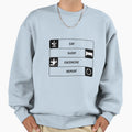 Eat Sleep Exercise Repeat Fitness Sweatshirt - Trendy Graphic Men Women - T-Shirt, Sweatshirt, Hoodie