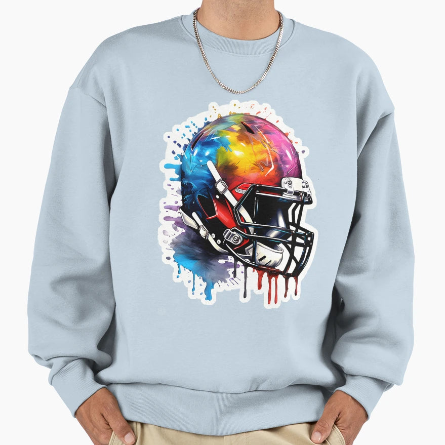Football Helmet Sweatshirt - Custom Art Print Men Women - T-Shirt, Sweatshirt, Hoodie