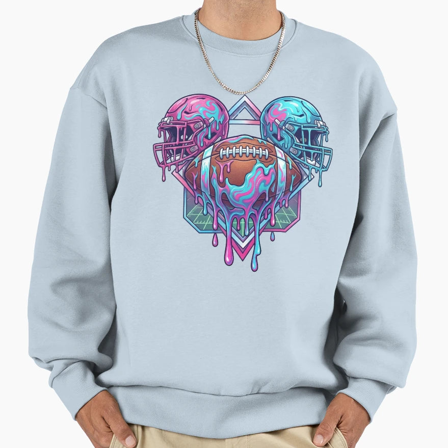 Footbanll Drip Ice Cream Drip Sweatshirt - Graphic Print Men Women - T-Shirt, Sweatshirt, Hoodie