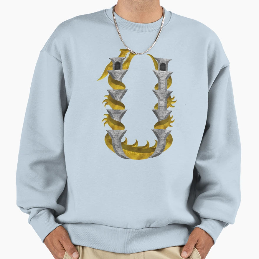 Letter U Dragonfont Initial Sweatshirt - Streetwear Style for Adults - T-Shirt, Sweatshirt, Hoodie