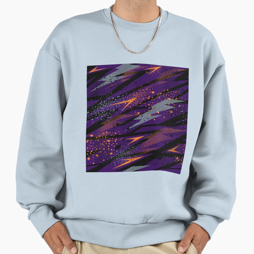 Seamless Pattern Lightning And Sweatshirt - Casual Everyday Wear Unisex - T-Shirt, Sweatshirt, Hoodie