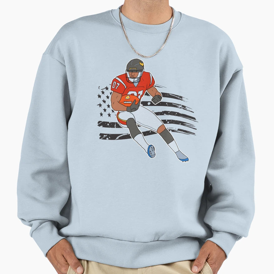 American Football Funny Sweatshirt - Aesthetic Graphic for Adults - T-Shirt, Sweatshirt, Hoodie