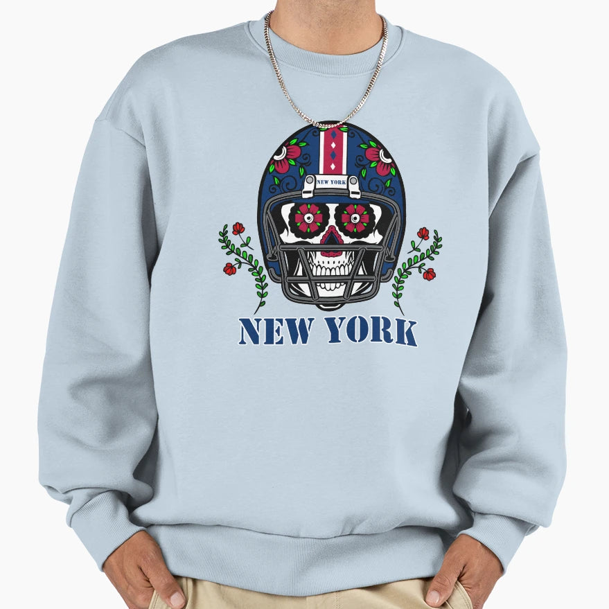 New York Ny Football Helmet Sugar Sweatshirt - Trendy Graphic Men Women - T-Shirt, Sweatshirt, Hoodie
