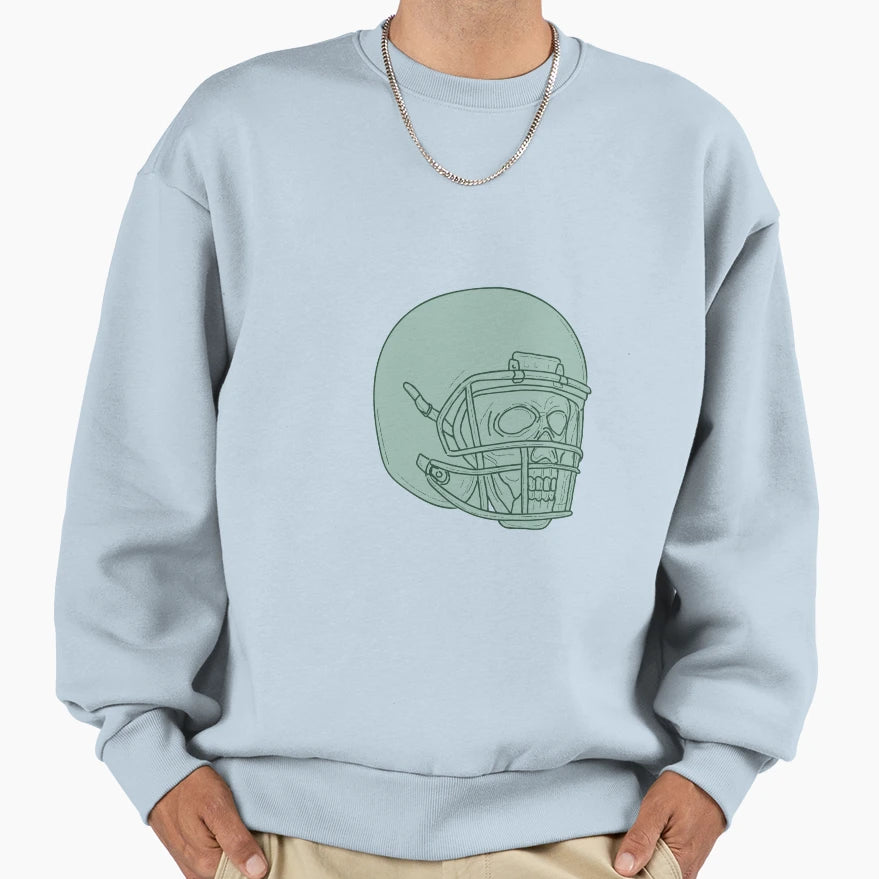 Football Quarterback Skull Drawing Sweatshirt - Streetwear Style Men Women - T-Shirt, Sweatshirt, Hoodie