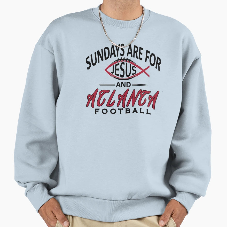 Atlanta Pro Football And Jesus Sunday Sweatshirt - Trendy Graphic Men Women - T-Shirt, Sweatshirt, Hoodie