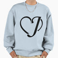Heart Letter J Name Love Sweatshirt - Casual Everyday Wear Unisex - T-Shirt, Sweatshirt, Hoodie