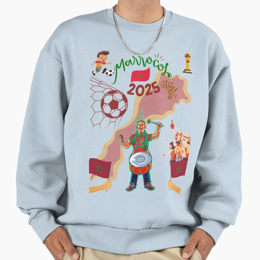 Morocco Football Uniting World 6 Sweatshirt - Unique Graphic for Adults - T-Shirt, Sweatshirt, Hoodie