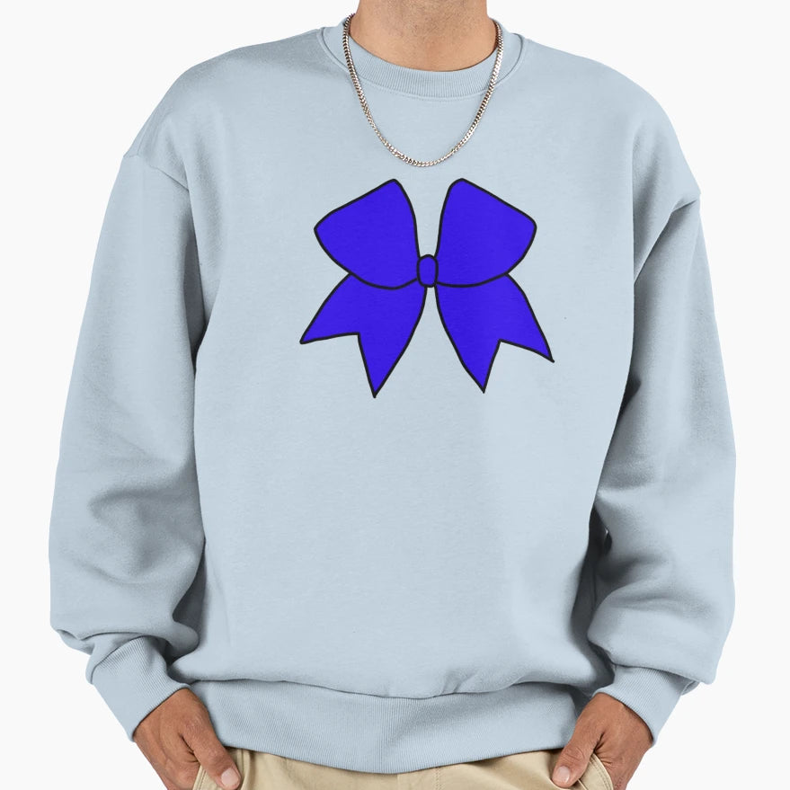 Royal Blue Cheer Bow Sweatshirt - Trendy Graphic Unisex - T-Shirt, Sweatshirt, Hoodie