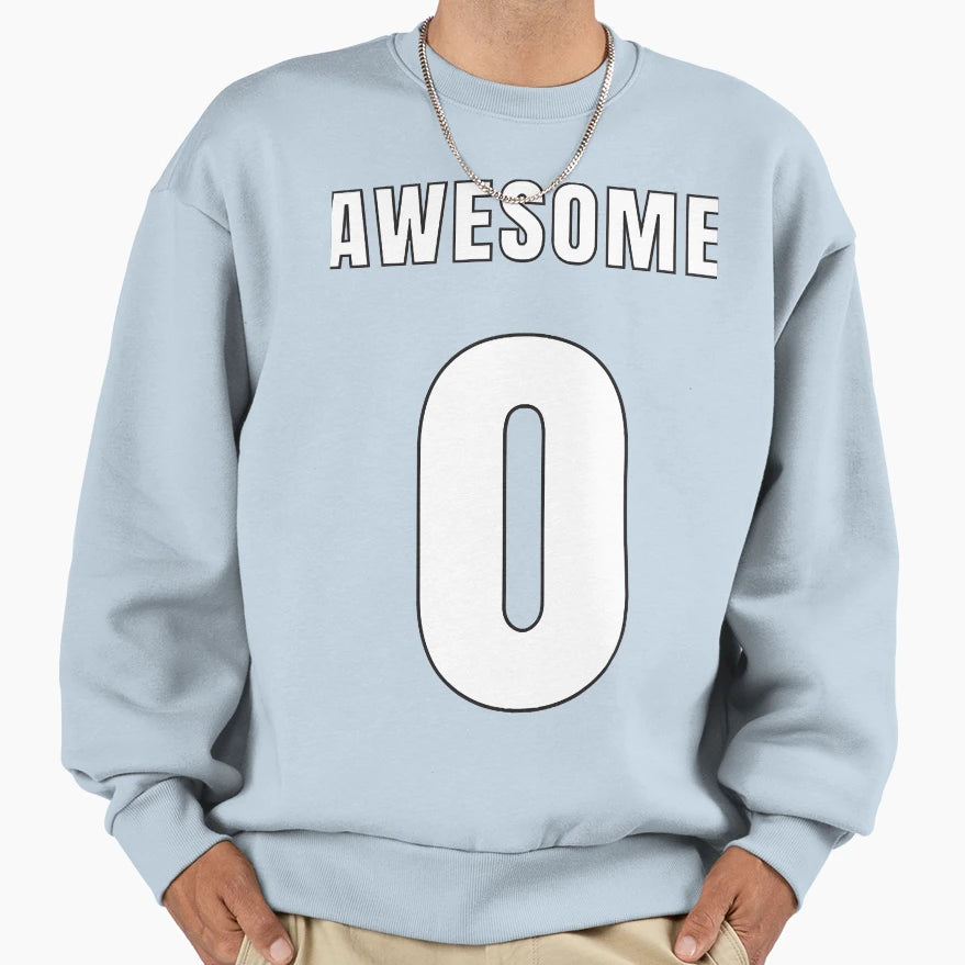 Awesome Number 0 Front Sweatshirt - Casual Everyday Wear Unisex - T-Shirt, Sweatshirt, Hoodie