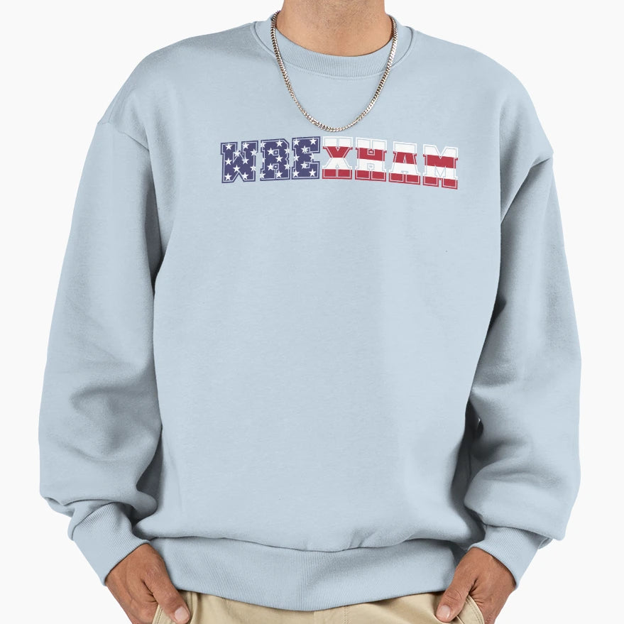 Wrexham Usa Flag 3 Sweatshirt - Unique Graphic Men Women - T-Shirt, Sweatshirt, Hoodie