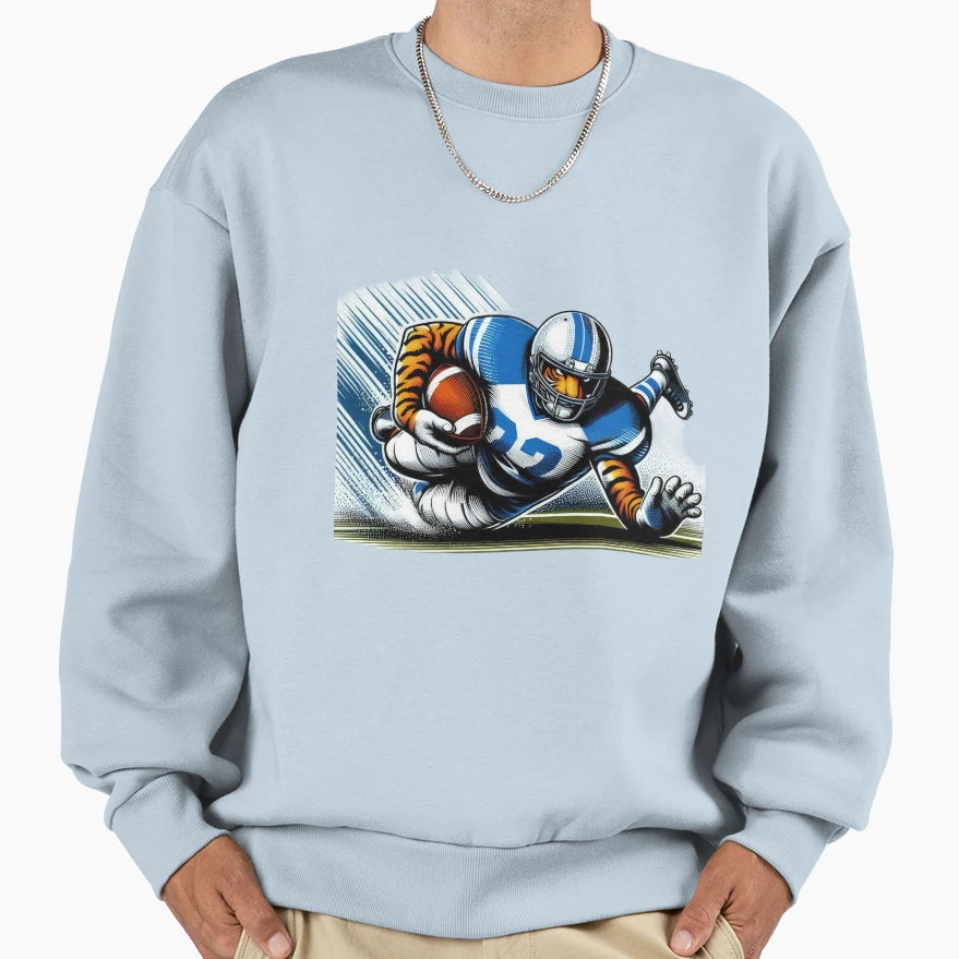 American Football Tiger Player Sweatshirt - Fun Novelty Design Men Women - T-Shirt, Sweatshirt, Hoodie