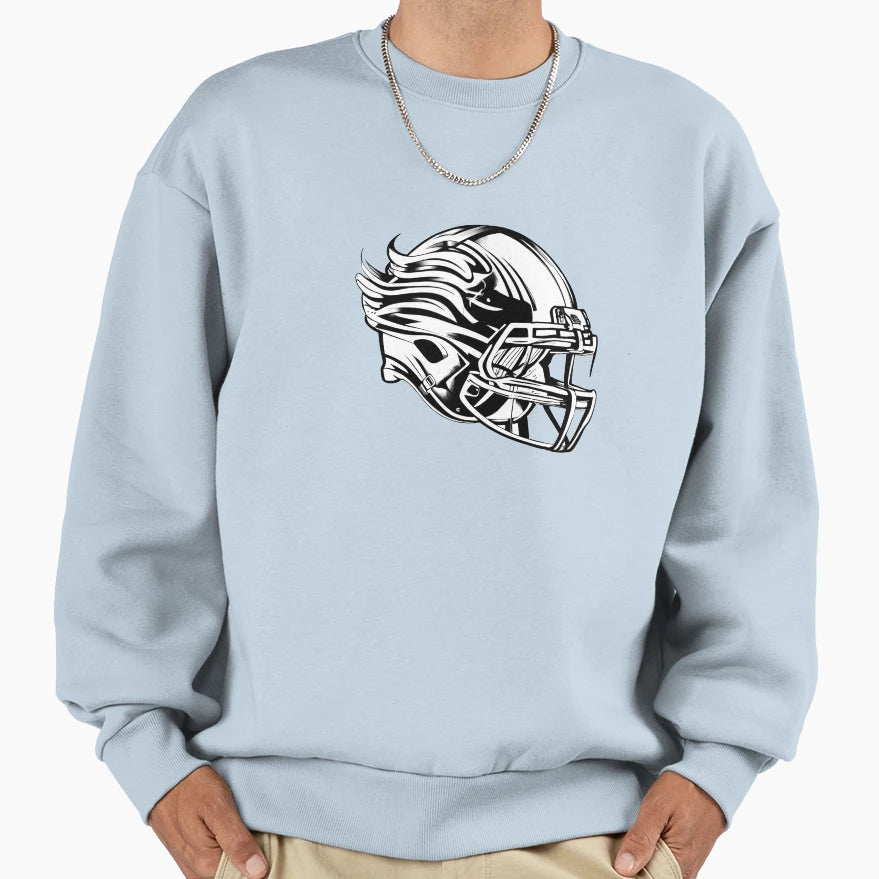 American Football Helmet Equipment Sweatshirt - Aesthetic Graphic Unisex - T-Shirt, Sweatshirt, Hoodie