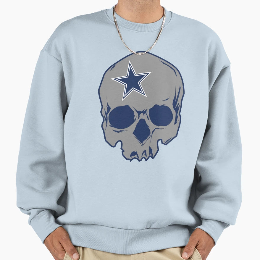 Grey Skull Sweatshirt - Graphic Print Unisex - T-Shirt, Sweatshirt, Hoodie