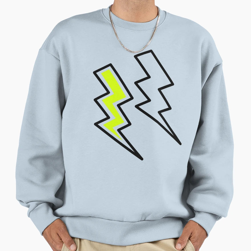 Lightning Bolt Pattern Sweatshirt - Fun Novelty Design Men Women - T-Shirt, Sweatshirt, Hoodie