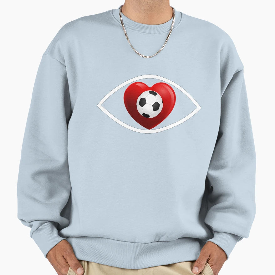 I Love Soccer Symbol Sweatshirt - Trendy Graphic Men Women - T-Shirt, Sweatshirt, Hoodie