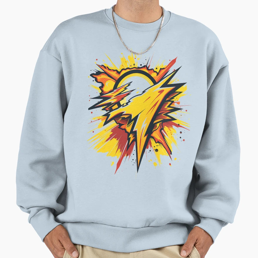 Thunder Inspired Minimalist Art Sweatshirt - Trendy Graphic Men Women - T-Shirt, Sweatshirt, Hoodie