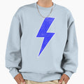 Blue Lightning Bolt Bold Electric Sweatshirt - Custom Art Print Unisex - T-Shirt, Sweatshirt, Hoodie