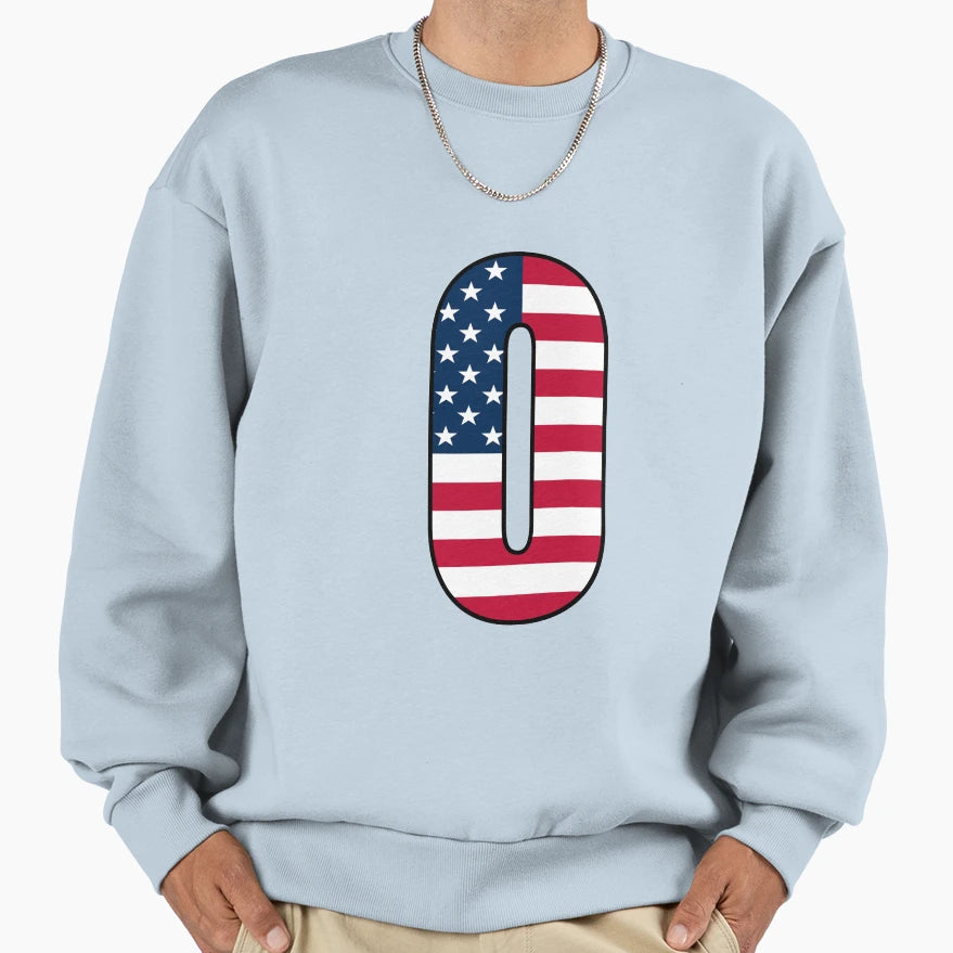 Number 0 Star Spangled Banner Sweatshirt - Novelty Apparel Unisex - T-Shirt, Sweatshirt, Hoodie