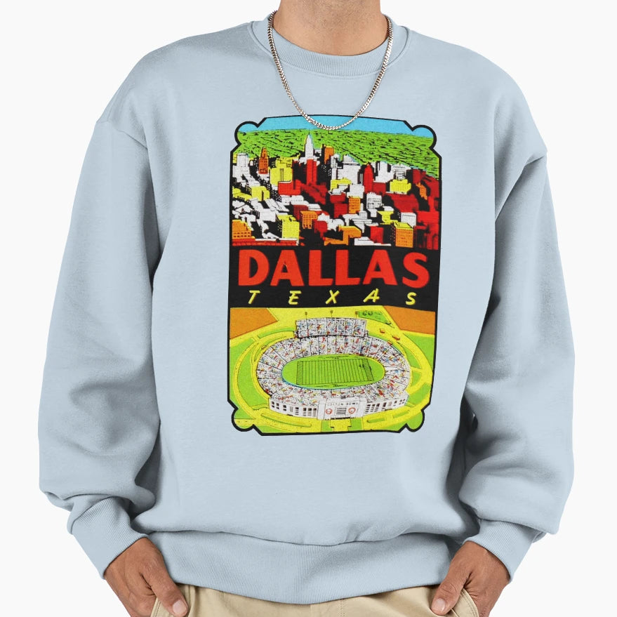 Dallas Texas Travel Decal Sweatshirt - Unique Graphic for Adults - T-Shirt, Sweatshirt, Hoodie