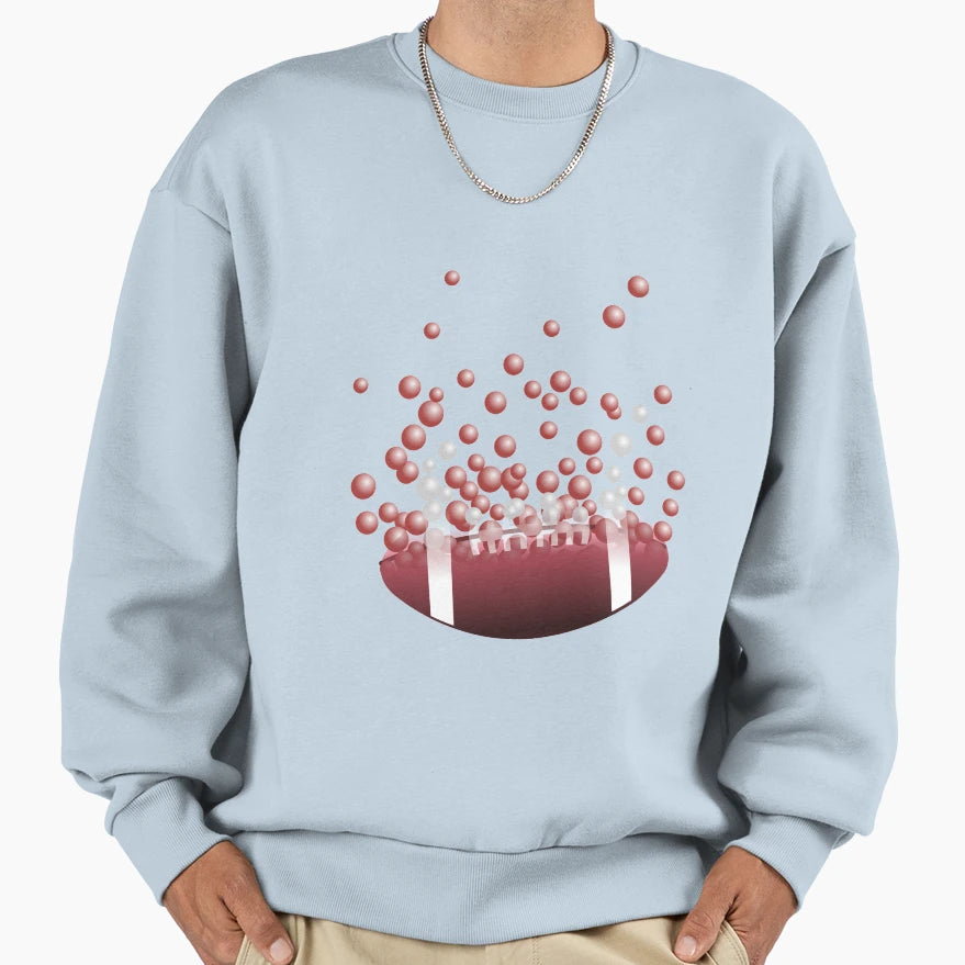 Football Dissolves Into Bubbles Sweatshirt - Graphic Print for Adults - T-Shirt, Sweatshirt, Hoodie
