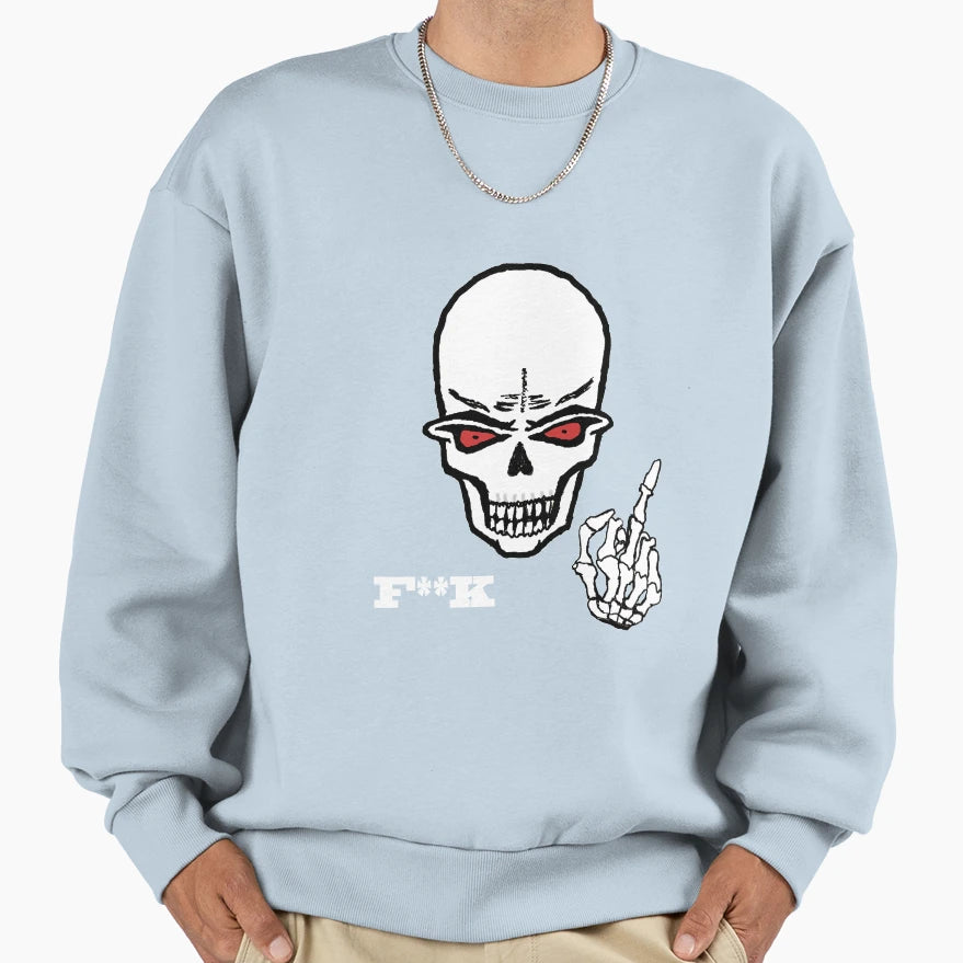 Hand Drawn Skull Sweatshirt - Casual Everyday Wear Unisex - T-Shirt, Sweatshirt, Hoodie