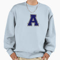 Silver And Navy Varsity Letter Sweatshirt - Novelty Apparel for Adults - T-Shirt, Sweatshirt, Hoodie