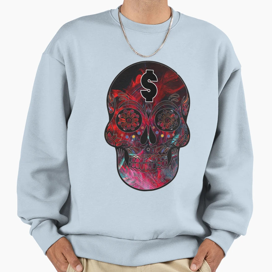 Money Skull Sweatshirt - Trendy Graphic Unisex - T-Shirt, Sweatshirt, Hoodie