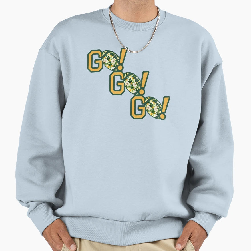 Go Go Go Green And Gold Sweatshirt - Streetwear Style for Adults - T-Shirt, Sweatshirt, Hoodie