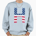 Letter H Capital Alphabet American Sweatshirt - Trendy Graphic for Adults - T-Shirt, Sweatshirt, Hoodie