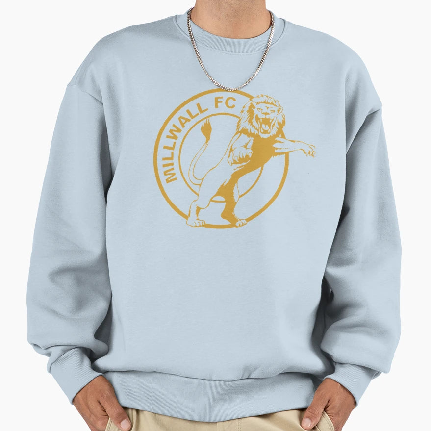 Millwall Fc Old Logo Gold Sweatshirt - Fun Novelty Design for Adults - T-Shirt, Sweatshirt, Hoodie