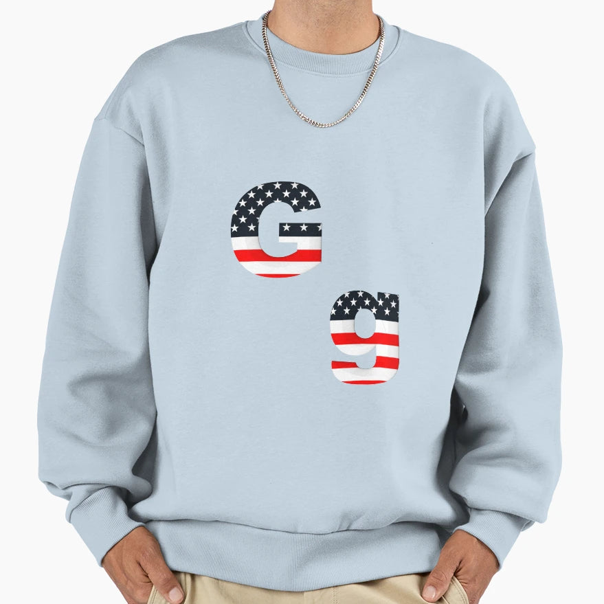 Alphabet Usa G Sweatshirt - Casual Everyday Wear for Adults - T-Shirt, Sweatshirt, Hoodie