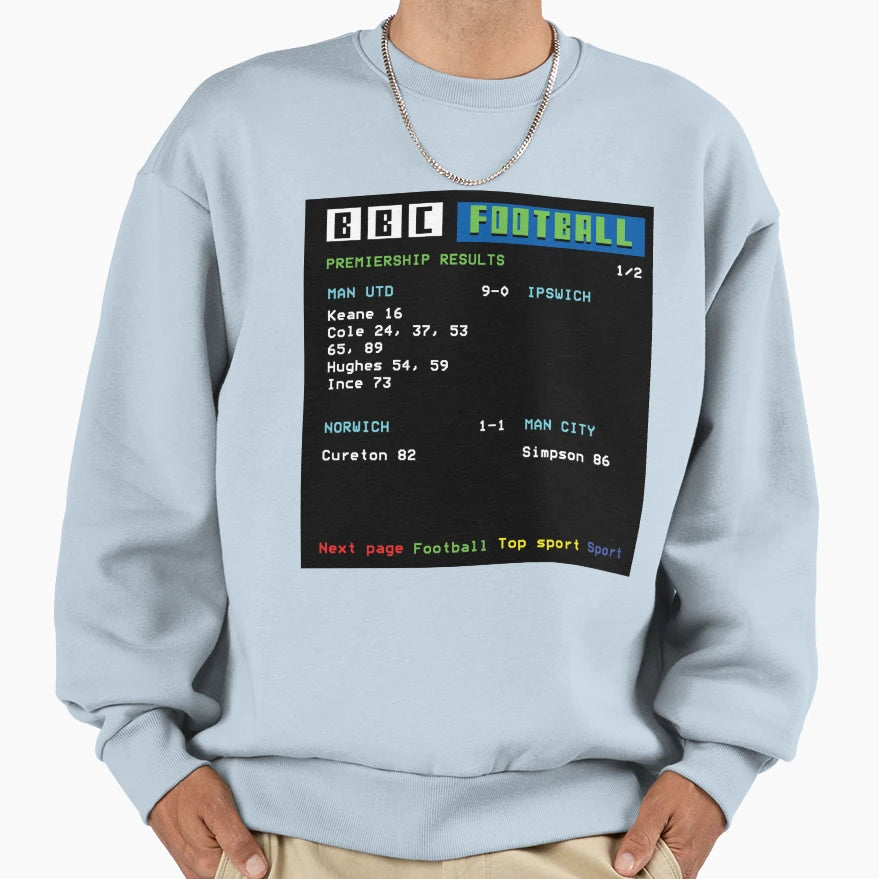 Teletext Football Soccer 90S Sweatshirt - Trendy Graphic Men Women - T-Shirt, Sweatshirt, Hoodie