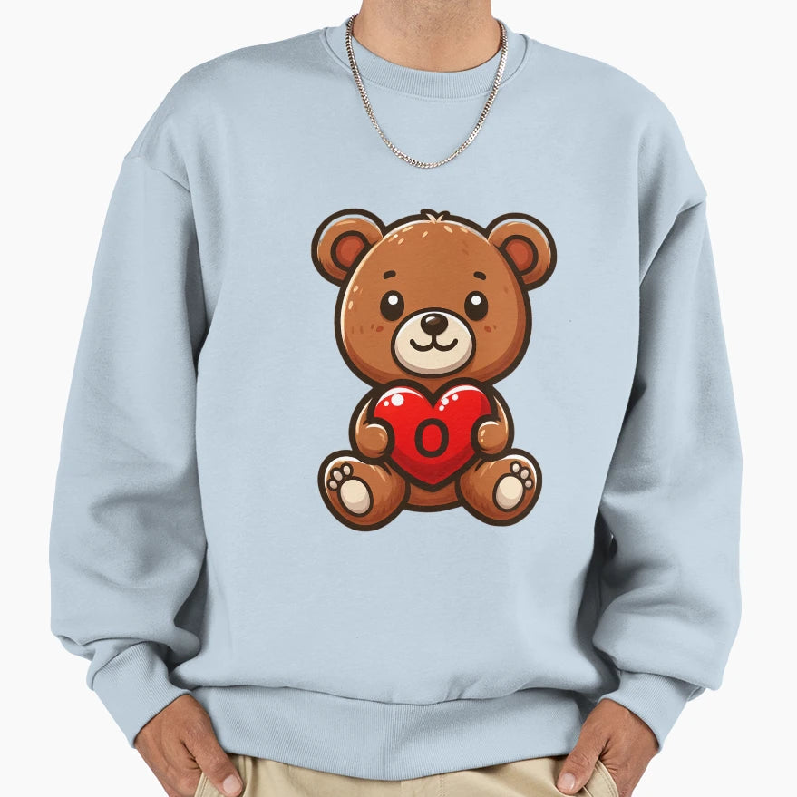 Teddy Bear Letter O Love Gift Sweatshirt - Graphic Print Unisex - T-Shirt, Sweatshirt, Hoodie