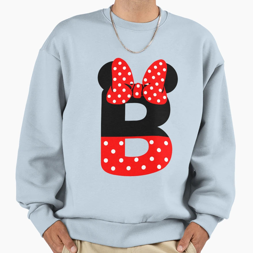 Minnie Monogram B Sweatshirt - Unique Graphic Men Women - T-Shirt, Sweatshirt, Hoodie