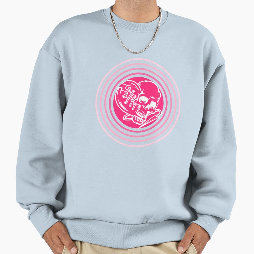 Skull Love Heart Sweatshirt - Trendy Graphic Unisex - T-Shirt, Sweatshirt, Hoodie