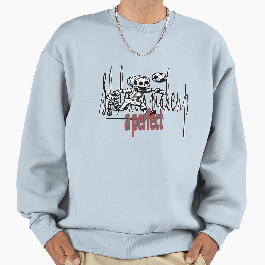Skeleton Makeup Sweatshirt - Casual Everyday Wear for Adults - T-Shirt, Sweatshirt, Hoodie