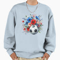 Soccer Ball Flowers Sweatshirt - Graphic Print for Adults - T-Shirt, Sweatshirt, Hoodie