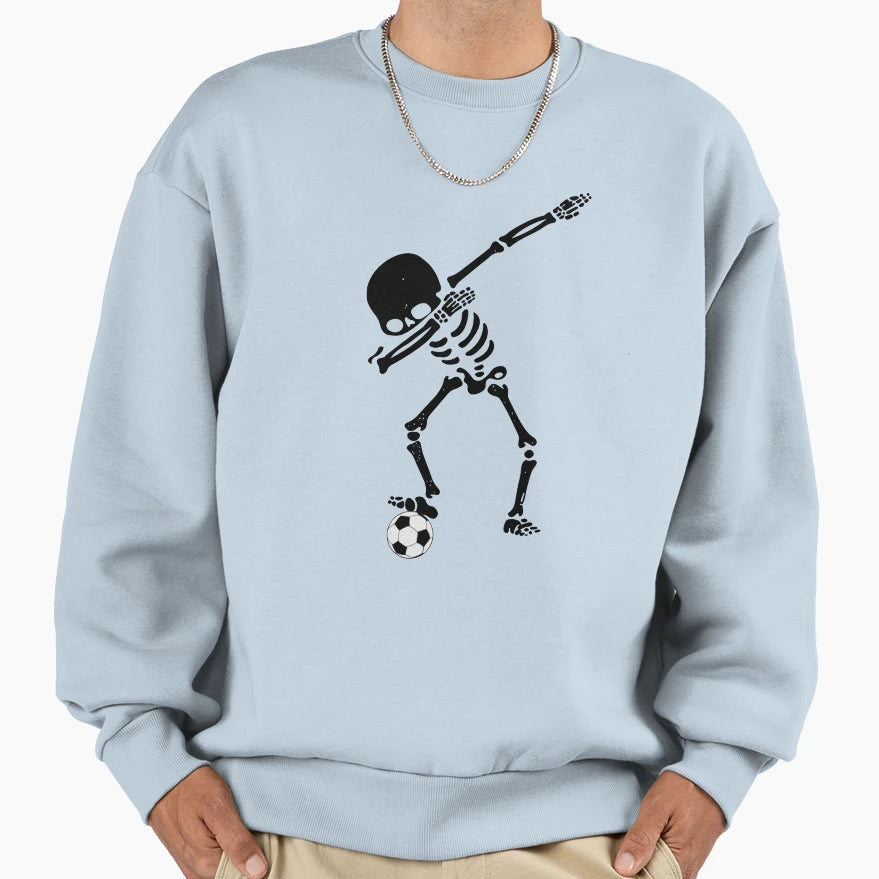 Halloween Skeleton Playing Sweatshirt - Aesthetic Graphic Men Women - T-Shirt, Sweatshirt, Hoodie