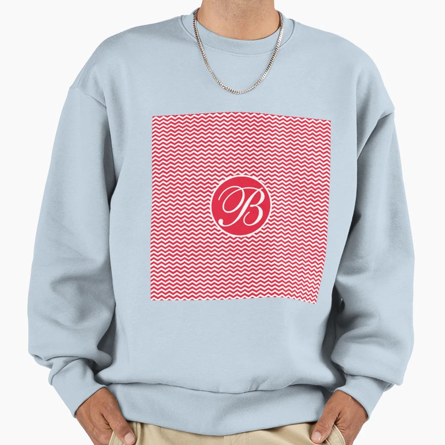 Red B Chevron Sweatshirt - Minimalist Print Men Women - T-Shirt, Sweatshirt, Hoodie