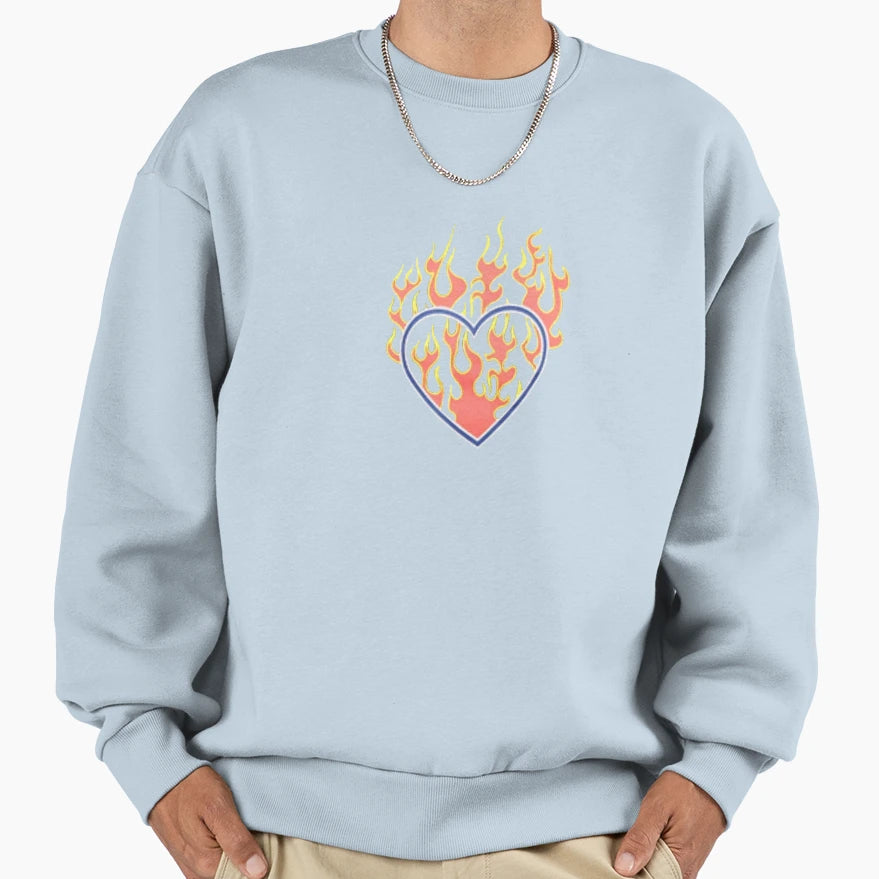 Heart Fire Sweatshirt - Novelty Apparel for Adults - T-Shirt, Sweatshirt, Hoodie